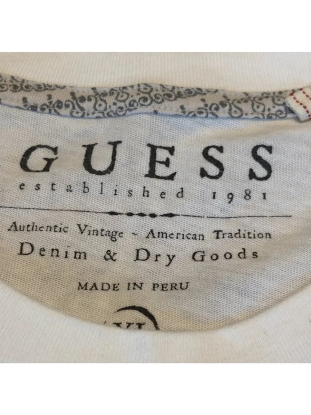 VTG Guess Graphic T-Shirt Unisex Size L Double Sided Handshake "Devil Dealings" - Picture 10 of 13